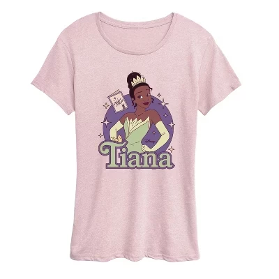 Женская футболка Princess Tiana с коротким рукавом и рисунком розового цвета