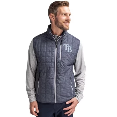 Мужской утепленный жилет-фугу Tampa Bay Rays Rainier PrimaLoft® с эко-изоляцией на молнии антрацитовый меланж
