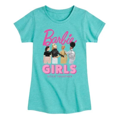 Girls Stick Together - приталенная футболка с коротким рукавом и рисунком бирюзового цвета
