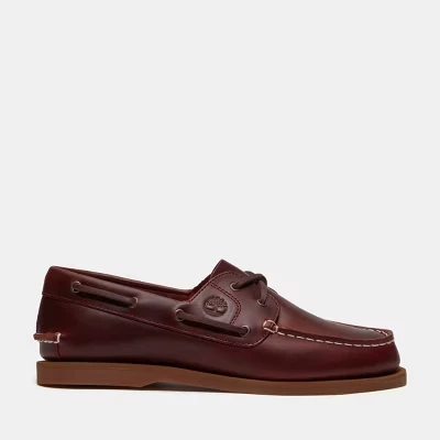 Женские кожаные топсайдеры Timberland Classic, бордовые