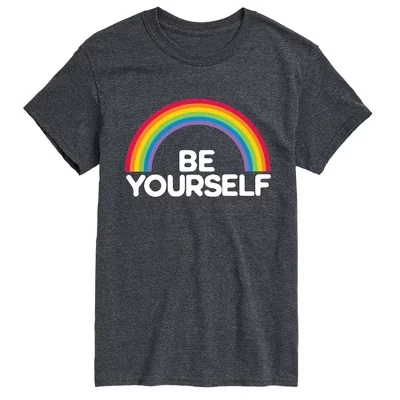 Мужская футболка Rainbow Be Yourself с коротким рукавом и графическим рисунком heather charcoal