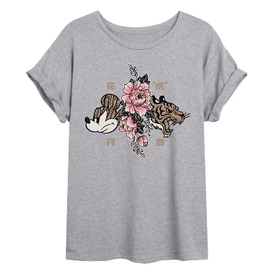 Женская футболка с объемным рисунком heather Grey от Mickey Year of the Tiger Design