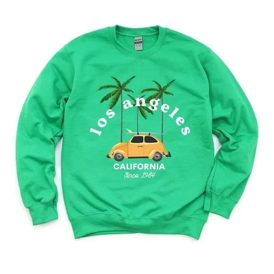 Женская толстовка с рисунком Los Angeles Car grass