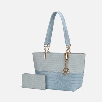 Женская вместительная внутренняя сумка Sasha Tote из веганской кожи от Mia K светло-голубого цвета