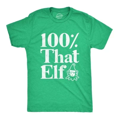 Мужская футболка That Elf из 100% хлопка, забавная для рождественской вечеринки, помощник Санты, графическая новинка, футболка Crazy Dog, мужская футболка, подарок на Рождество, зеленый