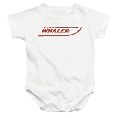 Красный логотип Baby Boston Whaler Взят с Боди для новорожденных Mba белого цвета