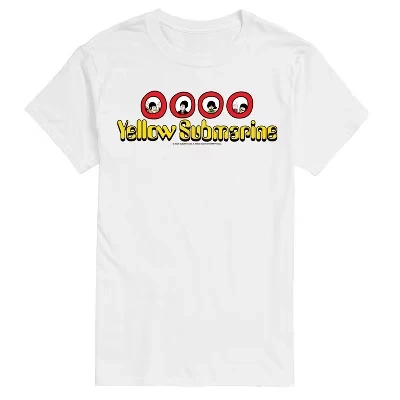 Мужская футболка Beatles Yellow Sub с коротким рукавом и графическим рисунком белого цвета.
