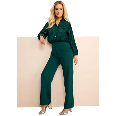 Блузка Henley с открытыми плечами и коротким рукавом emerald ditsy vines