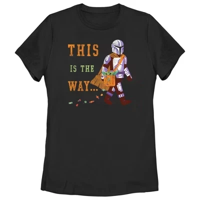 Женская футболка The Mandalorian Halloween This is the Way Treats черного цвета