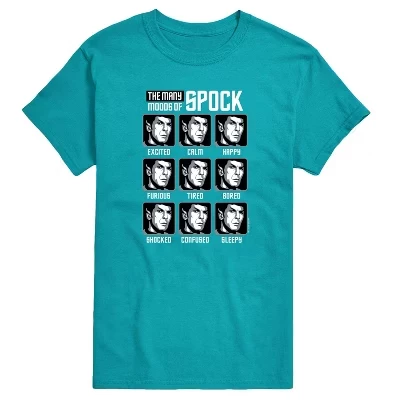 Мужская футболка с коротким рукавом и графическим рисунком Spock Moods