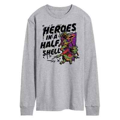 Мужская футболка с изображением героев-мутантов Mayhem In A Half Shell с длинным рукавом athletic heather