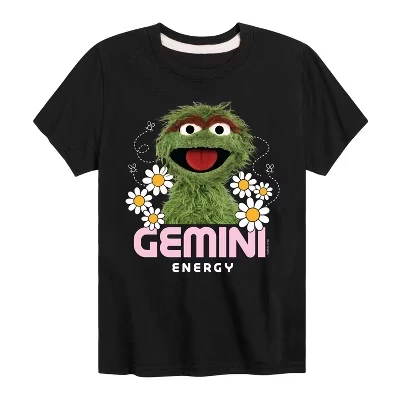 Детская футболка Sesame Street Oscar Gemini Energy, черная
