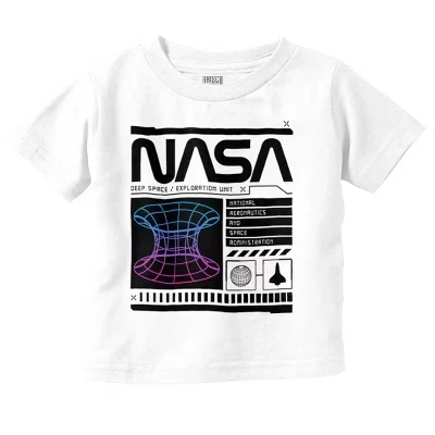 Ретро-футболка NASA Deep Space Exploration для малышей с графическим рисунком лицензированного синего цвета