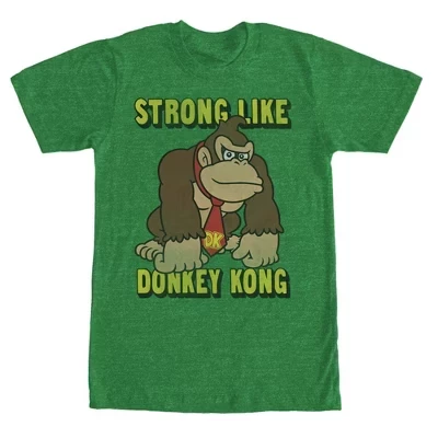 Мужская футболка Nintendo Donkey Kong, зеленый меланж