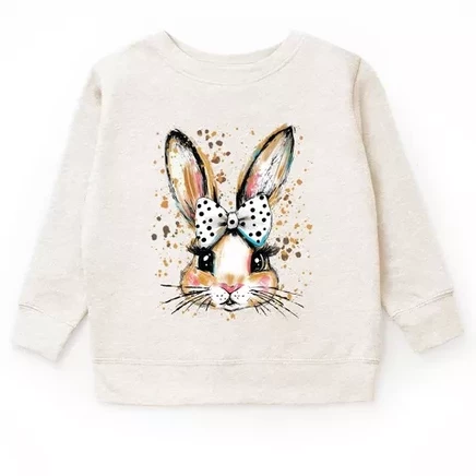 Молодежный свитшот с бантом в горошек Coquette Bunny - натуральный