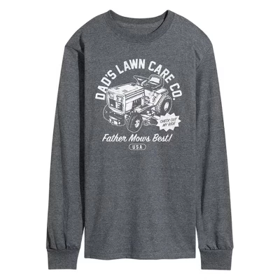 Мужская футболка с длинным рукавом Dad's Lawn Care Co. с графическим рисунком heather charcoal