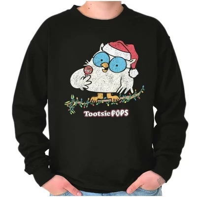 Рождественская толстовка Tootsie Mr. Owl с изображением Санты для мужчин и женщин Brisco Brands черного цвета