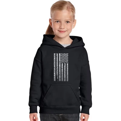 Толстовка с капюшоном Girl's Word Art - Флаг Национального гимна, черный