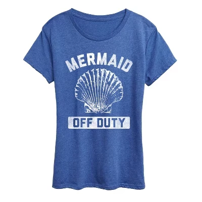 Женская футболка с коротким рукавом Mermaid Off Duty с графическим рисунком heather royal blue