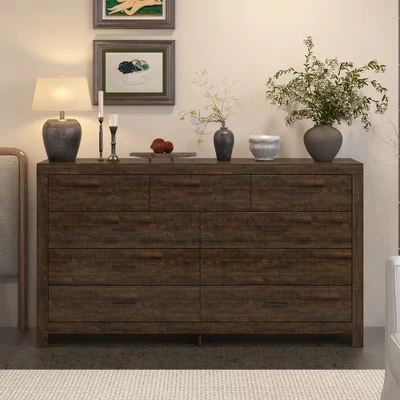 Комод FAMAPY Rustic с 9 ящиками, коричневый