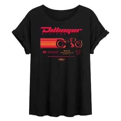 Женская футболка Dillinger Motorcycle Oversize с графическим рисунком черного цвета