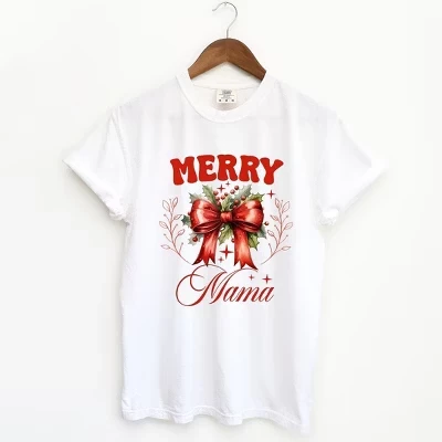 Женская футболка с коротким рукавом Coquette Merry Mama Bow окрашенная в белый цвет