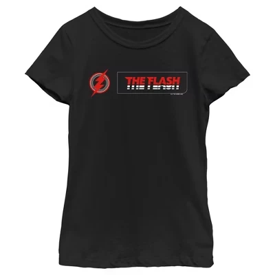 Футболка с названием фильма Girl's The Flash Lightning Bolt черная