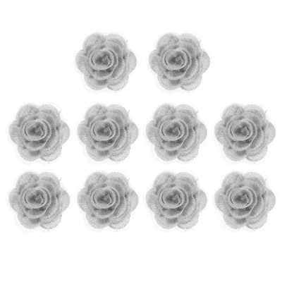 Нашивки Unique Bargains кружевные, 10 шт., серебристые