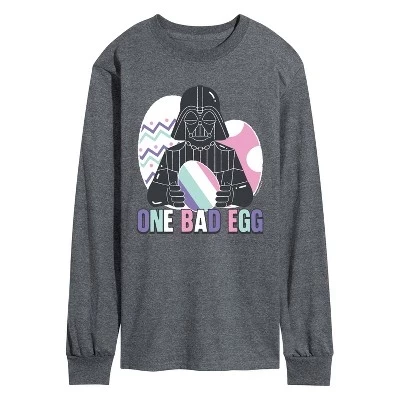 Мужская футболка с длинным рукавом One Bad Egg Vader с графическим рисунком heather charcoal