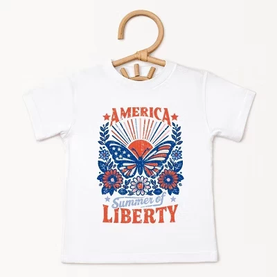 Футболка для малышей с коротким рукавом America Summer Of Liberty, белая