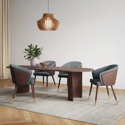 Стул Manhattan Comfort Reeva из экокожи, серый