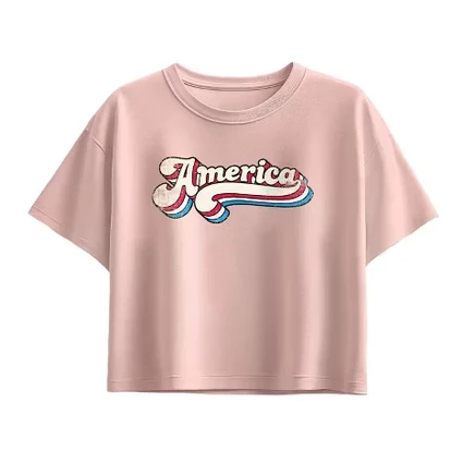Детская футболка для девочек Instant Message America 70s, розовая