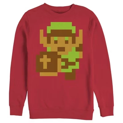Мужской свитшот Nintendo Zelda Pixel Link, красный