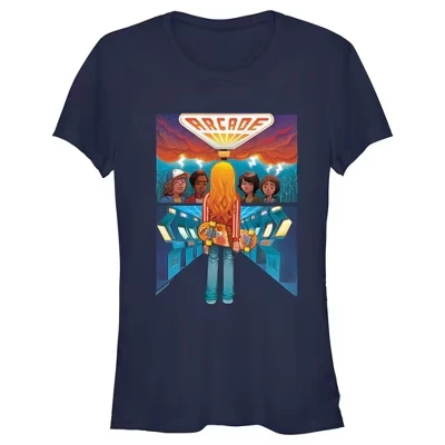 Футболка Juniors Womens Boys Meet Arcade Girl белого цвета