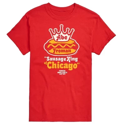 Мужская футболка Abe Froman Sausage King с коротким рукавом и графическим рисунком, красная