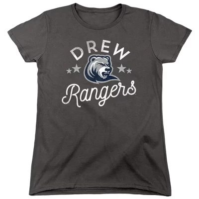 Женская футболка Drew University Rangers цвета древесного угля