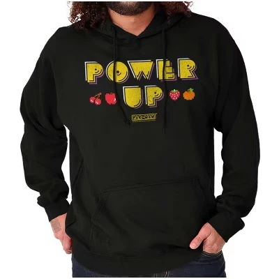 Ретро игра PACMAN Power Up Fruit Hoodie Толстовка с капюшоном Женская мужская лицензионная черная