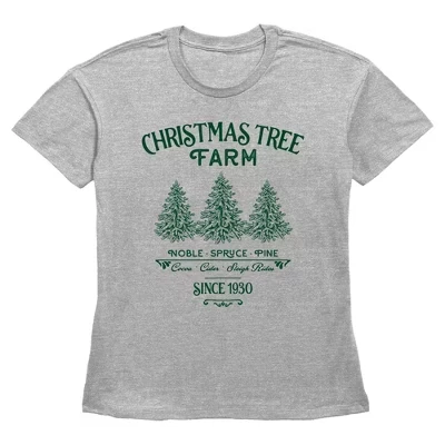 Женская футболка Lost Gods Christmas Tree Farm вересково-серого цвета