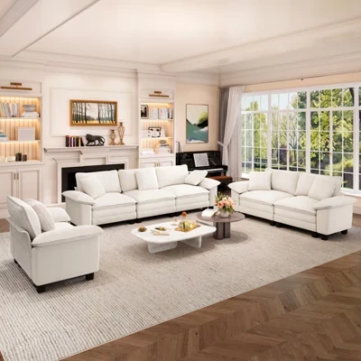 Модульный диванный гарнитур Cloud Modular 6ШТ Loveseat, удобный глубокий диван для гостиной, вельвет и шенилловая ткань