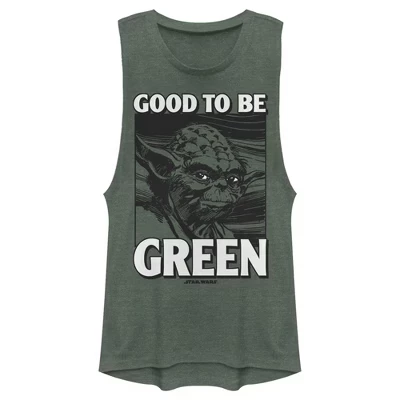 Женская футболка на день Святого Патрика для юниорок Yoda Good to Be Green Festival Muscle Tee