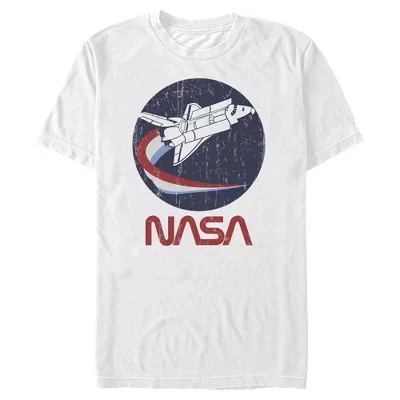 Мужская футболка NASA «Шаттл, 3 цвета», белая