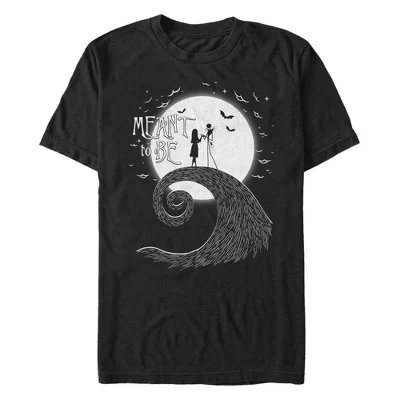 Мужская футболка на Хэллоуин Jack Skellington Sally Meant to Be черного цвета