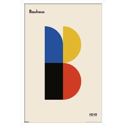Постер в раме Trends International Bauhaus Capital, белый