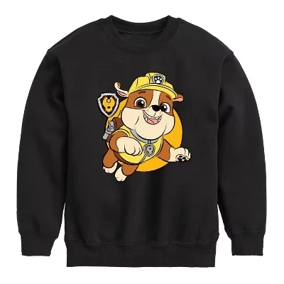 Флисовая толстовка с длинными рукавами и рисунком Rubble Sketch для мальчиков - Paw Patrol - черный