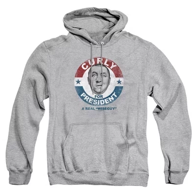 Толстовка с капюшоном для взрослых Three Stooges Curly For President athletic heather