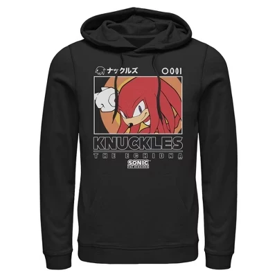 Мужская легкая толстовка с капюшоном Knuckles Portrait черного цвета