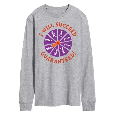 Мужская футболка с длинным рукавом I Will Succeed с графическим рисунком athletic heather
