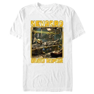 Мужская футболка STAR WARS Nevarro Droid Repair, белая