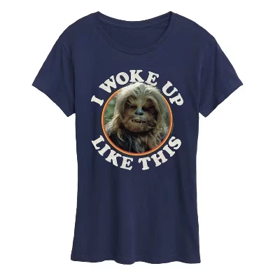 Женская - Я Проснулась в этой футболке с коротким рукавом и рисунком от Chewie