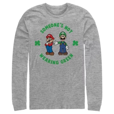 Мужской лонгслив Nintendo Mario и Luigi, серый меланж